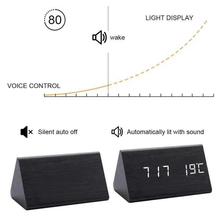 Digital Wooden Alarm Clock – Modern Technology with Timeless Wood Design | Kalsten