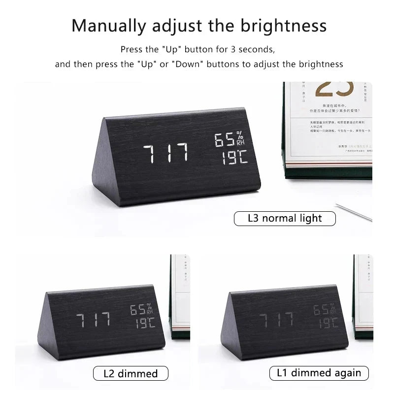 Digital Wooden Alarm Clock – Modern Technology with Timeless Wood Design | Kalsten