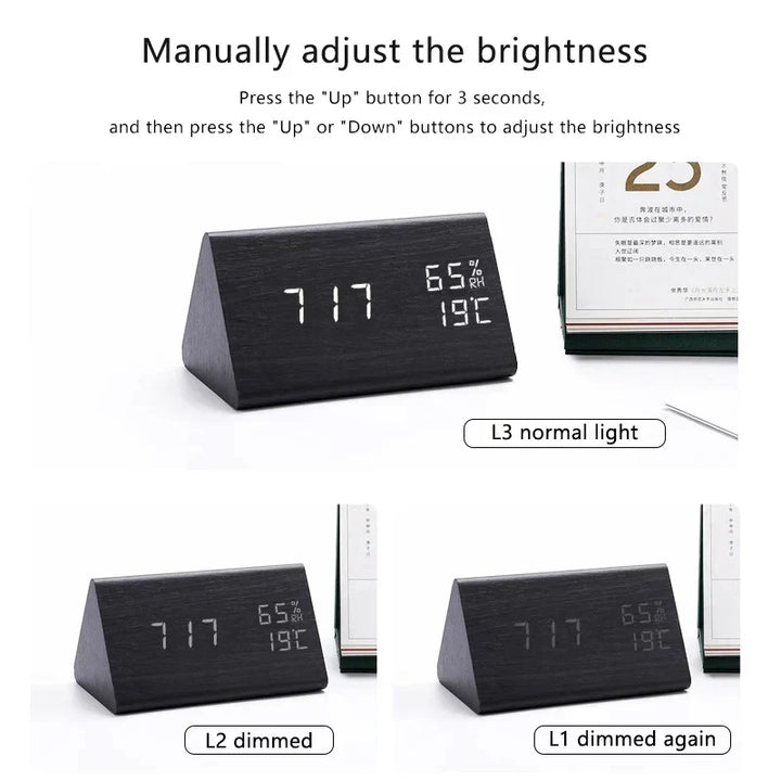 Digital Wooden Alarm Clock – Modern Technology with Timeless Wood Design | Kalsten