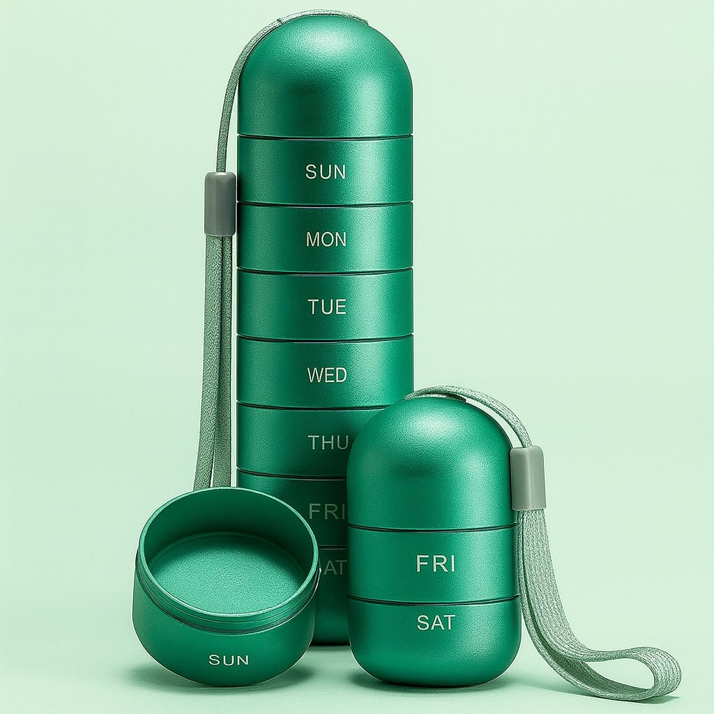 Compact Pill Box Aluminium | Kalsten