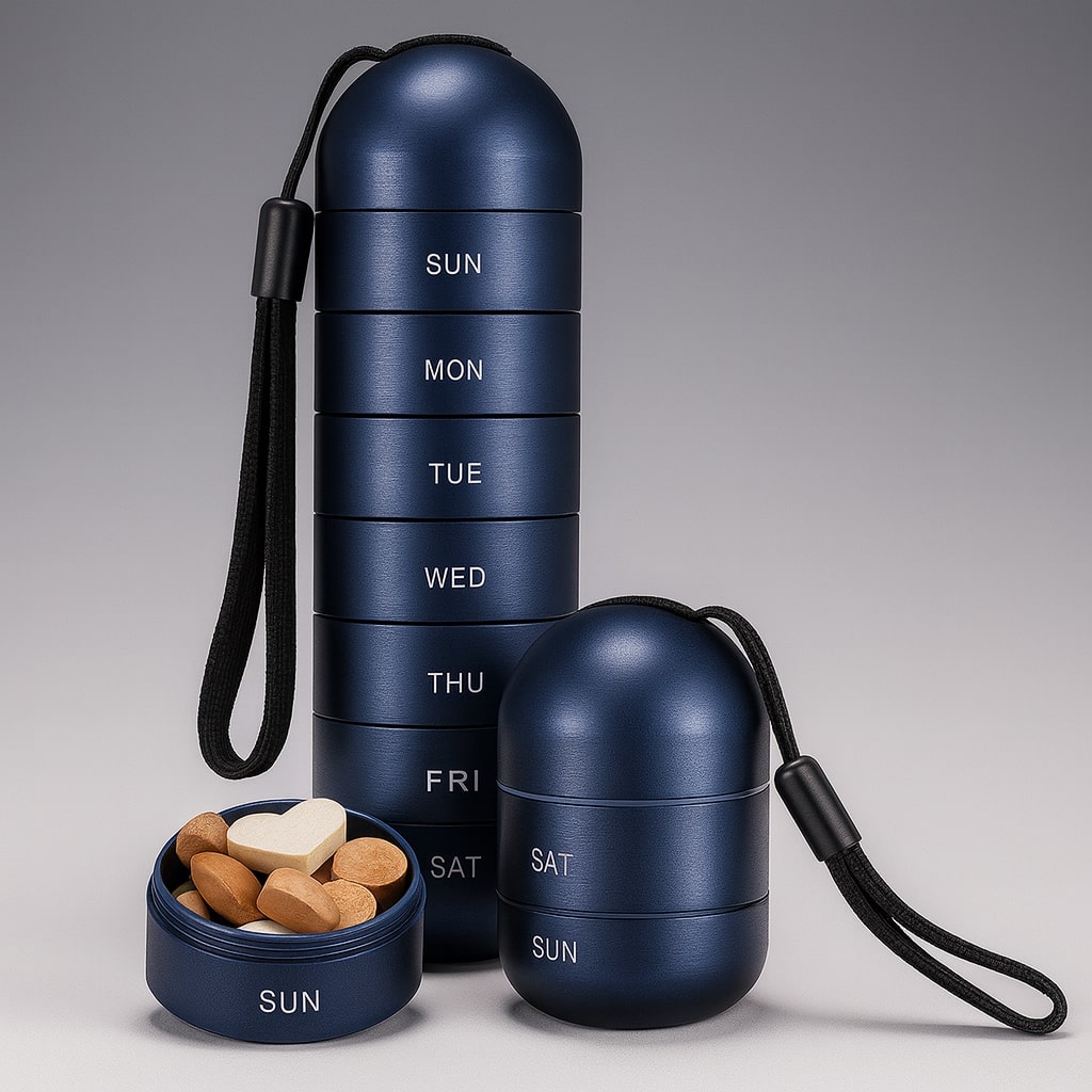Compact Pill Box Aluminium | Kalsten
