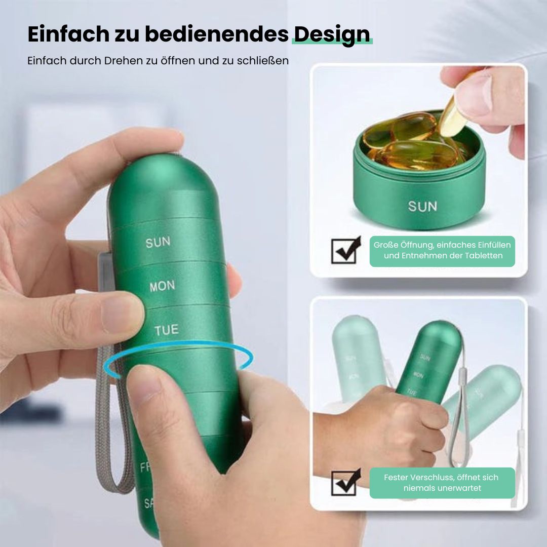 Compact Pill Box Aluminium | Kalsten
