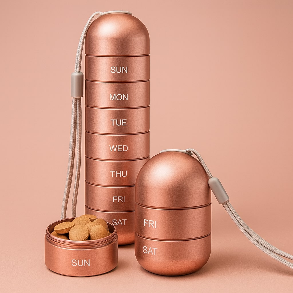 Compact Pill Box Aluminium | Kalsten