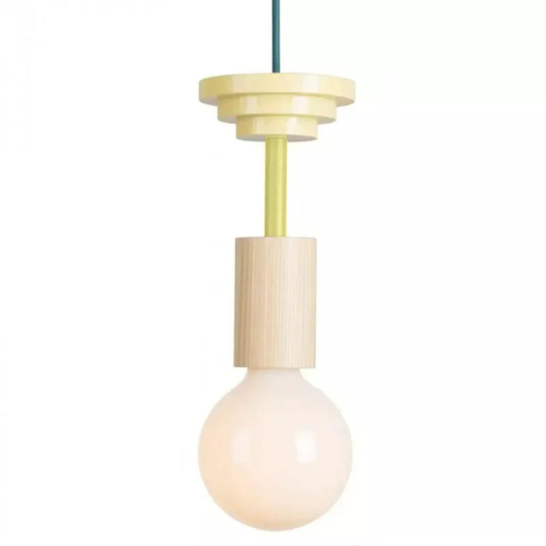 Pendant Light Wood 7.5 in to 16.5 in Multicolor Geometric Dining Living Room Ceiling Lamp Modern Home Decor | Kalsten