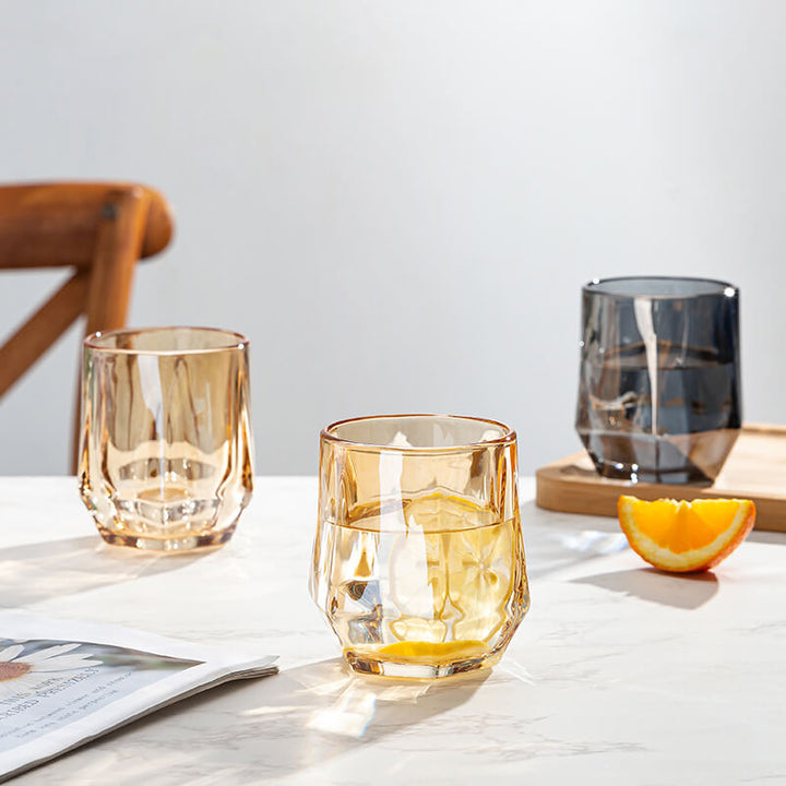 Kalsten | Amber hexagonal Glass Cups
