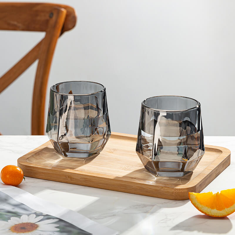 Kalsten | Amber hexagonal Glass Cups