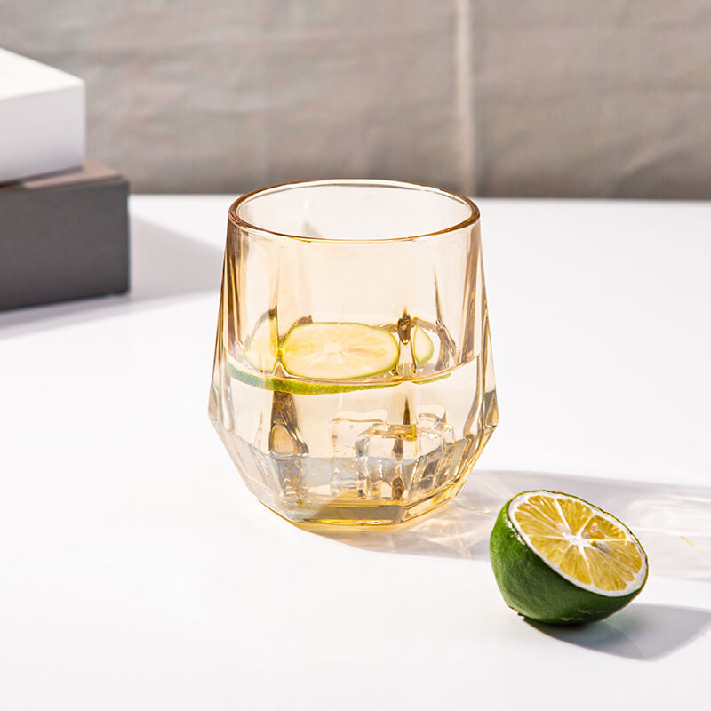 Kalsten | Amber hexagonal Glass Cups