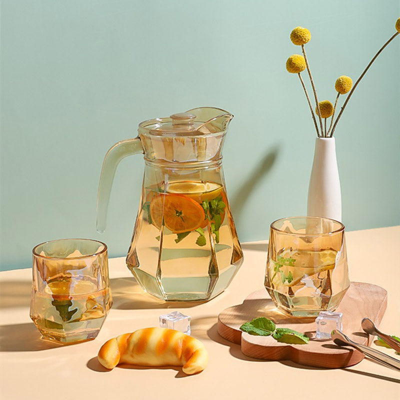 Kalsten | Amber hexagonal Glass Cups