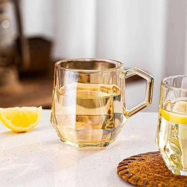 Kalsten | Amber hexagonal Glass Cups