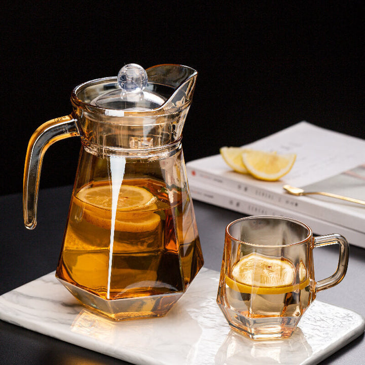 Kalsten | Amber hexagonal Glass Cups