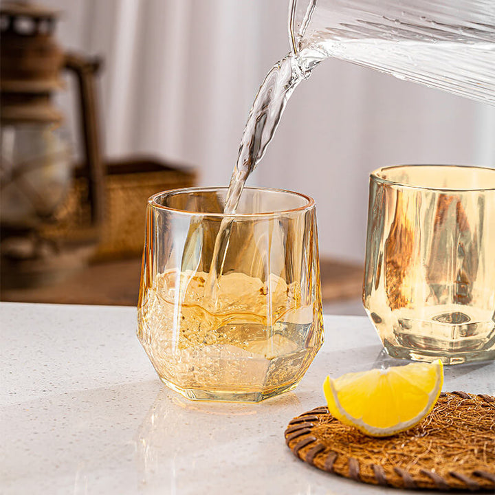 Kalsten | Amber hexagonal Glass Cups