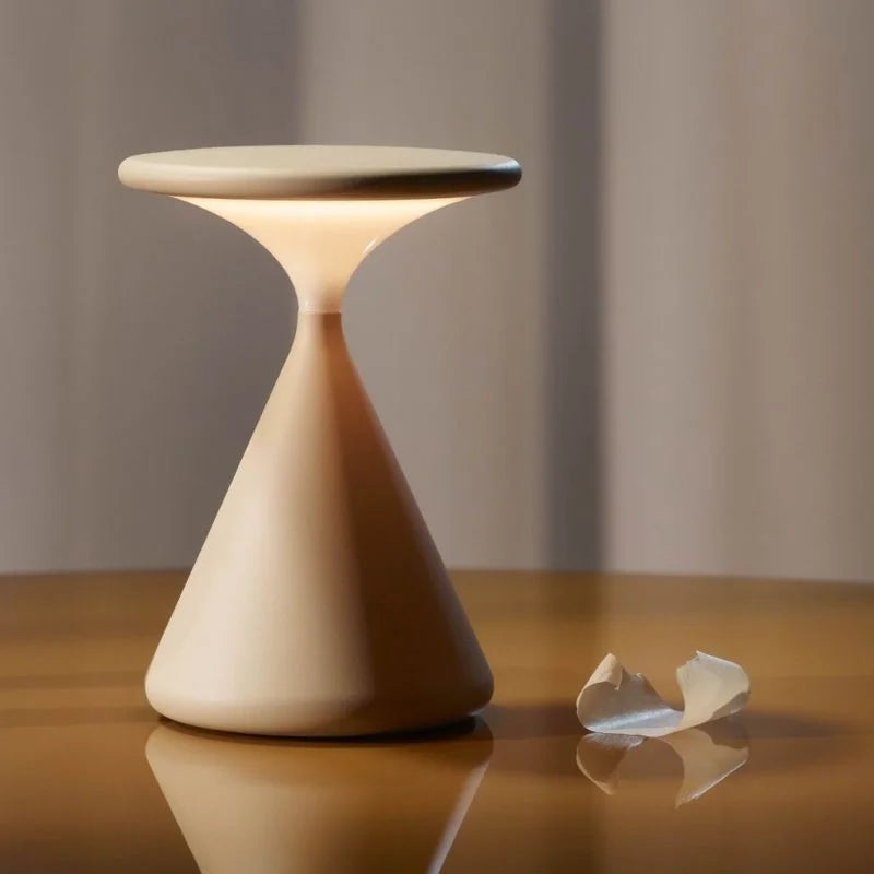 Aeron Hourglass Cordless LED Table Lamp – Rechargeable, Dimmable, Modern Design | Kalsten