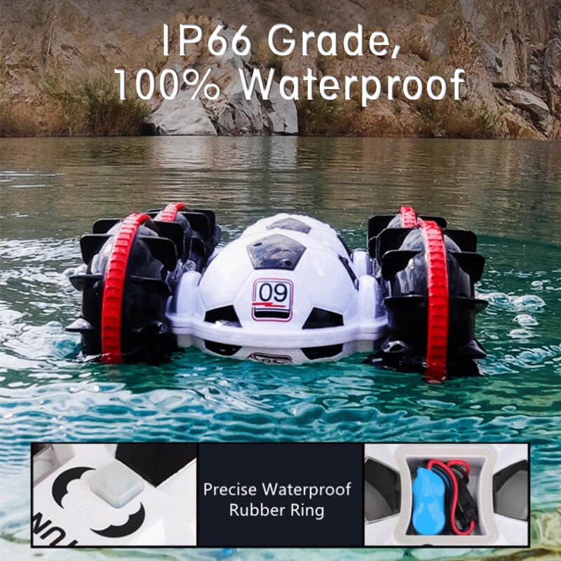 Kalsten | Amphibious Remote-Controlled Car, All-Terrain Football, Remote-Controlled Boat, Pool Toy, Gift for Boys and Girls