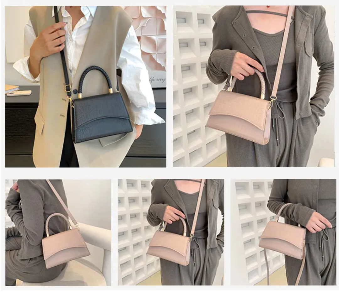 Style feather Women's Handbag made of PU leather with Crossbody strap | Kalsten