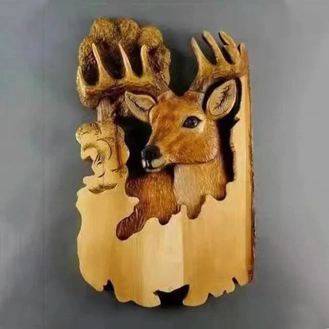 Kalsten | Wooden Animal Carving Wall Art Decoration