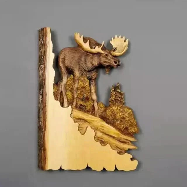 Kalsten | Wooden Animal Carving Wall Art Decoration