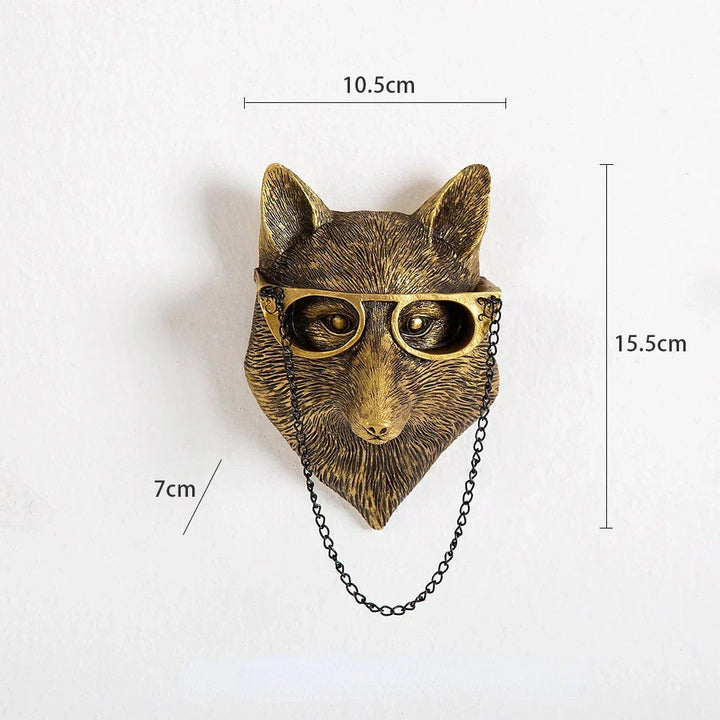 Kalsten | Antique Bronze Resin Animal Pendant Golden Deer Head Wall Storage Hook Background Wall Accessories Decorative Figures