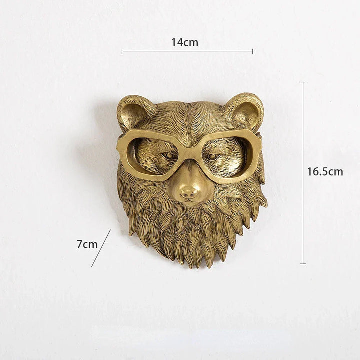 Kalsten | Antique Bronze Resin Animal Pendant Golden Deer Head Wall Storage Hook Background Wall Accessories Decorative Figures