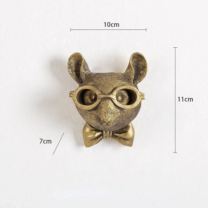Kalsten | Antique Bronze Resin Animal Pendant Golden Deer Head Wall Storage Hook Background Wall Accessories Decorative Figures