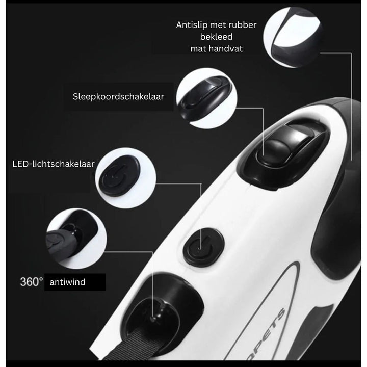 SafePaw - Luxury LED Retractable Dog Leash with Ergonomic Grip Kalsten