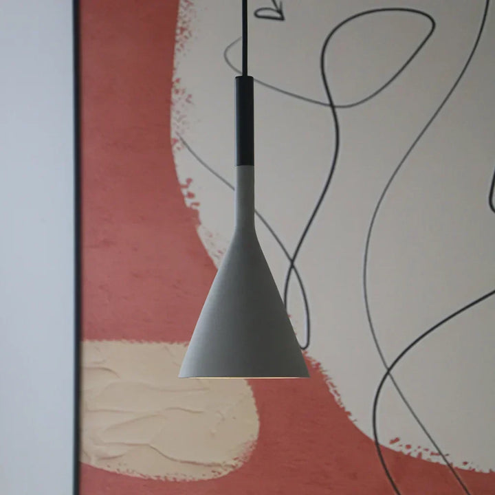 Pendant Light Concrete 10 in Grey Adjustable Dining Room Kitchen Island Hanging Ceiling Lamp | Kalsten