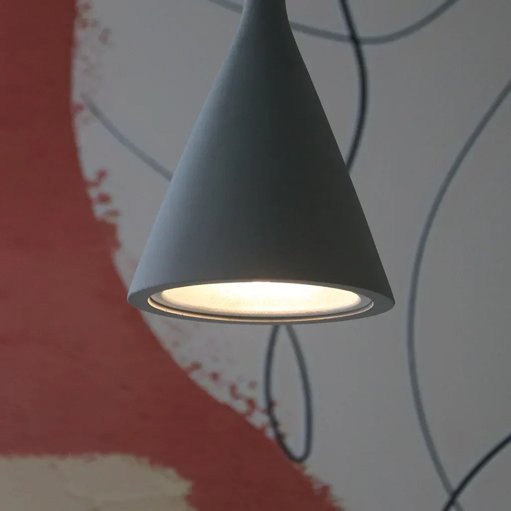Pendant Light Concrete 10 in Grey Adjustable Dining Room Kitchen Island Hanging Ceiling Lamp | Kalsten