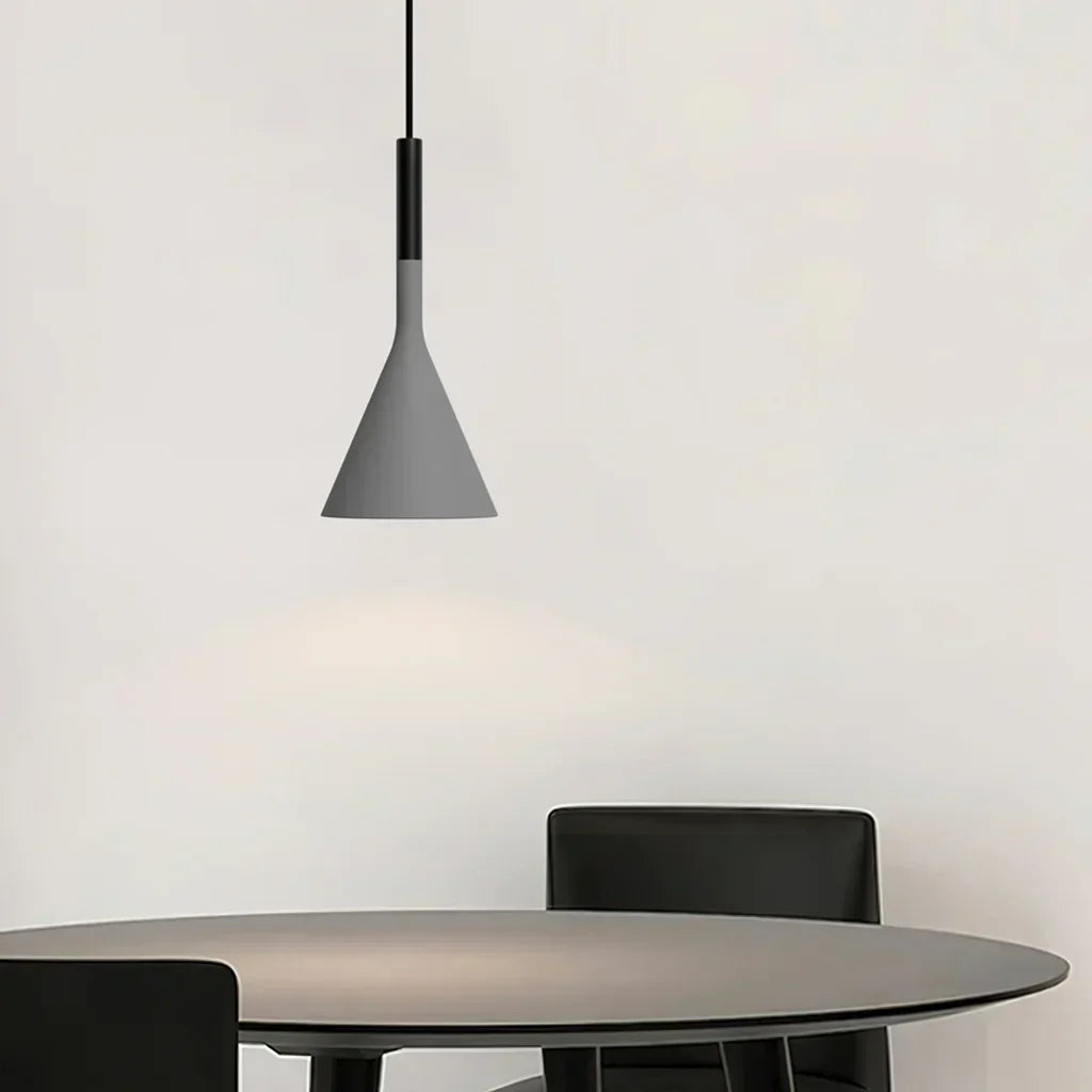 Pendant Light Concrete 10 in Grey Adjustable Dining Room Kitchen Island Hanging Ceiling Lamp | Kalsten
