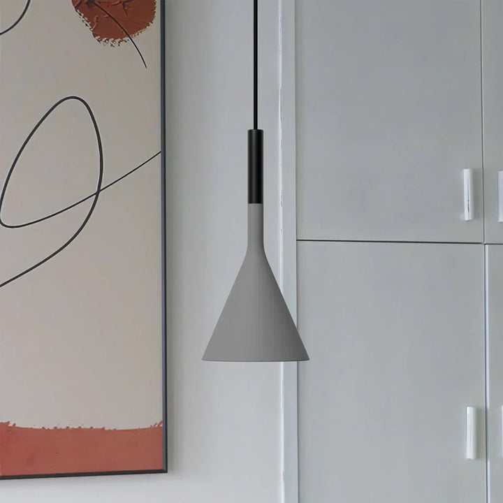 Pendant Light Concrete 10 in Grey Adjustable Dining Room Kitchen Island Hanging Ceiling Lamp | Kalsten