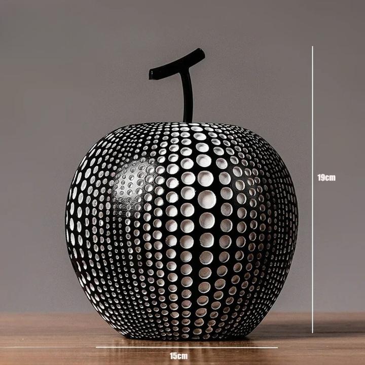 Kalsten | MonoApple Decorative Figurine – Black & White Polka Dot Apple
