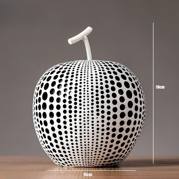 Kalsten | MonoApple Decorative Figurine – Black & White Polka Dot Apple