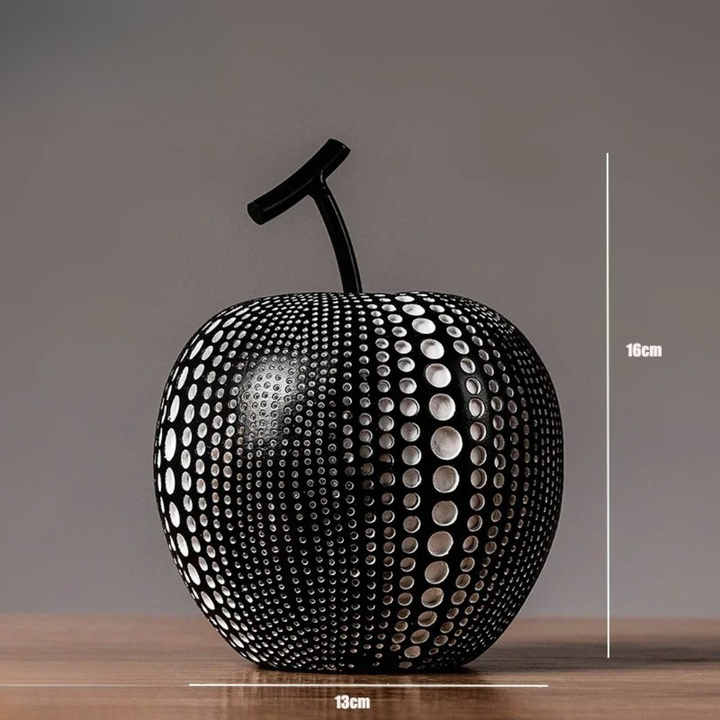 Kalsten | MonoApple Decorative Figurine – Black & White Polka Dot Apple