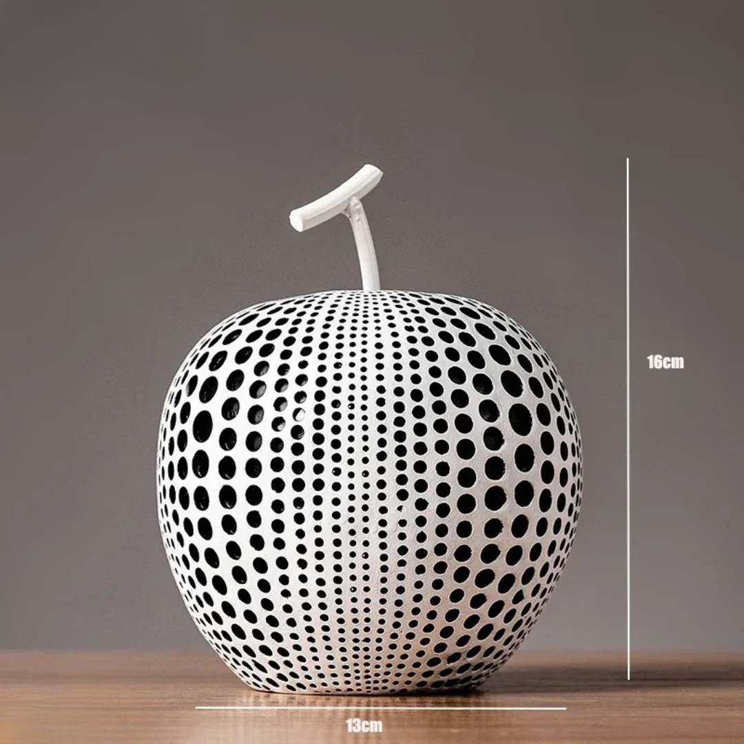 Kalsten | MonoApple Decorative Figurine – Black & White Polka Dot Apple
