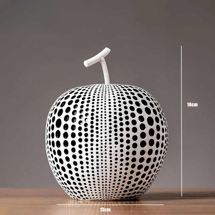 Kalsten | MonoApple Decorative Figurine – Black & White Polka Dot Apple