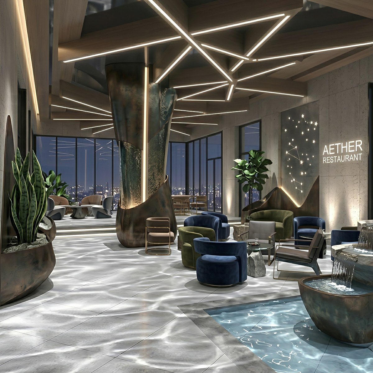 AuraFlow Color-Changing Ripple Spotlight