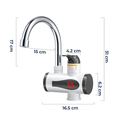 AquaSwift | Instant Hot Water Tap – Tankless Design – Compact energy-efficient unit – Ideal for kitchens and bathrooms Karnz