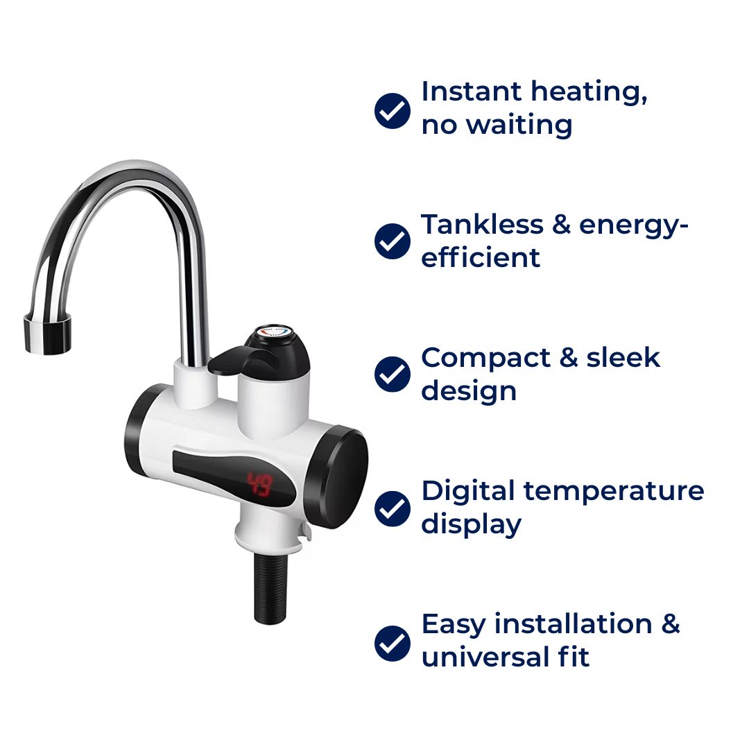 AquaSwift | Instant Hot Water Tap – Tankless Design – Compact Energy-Efficient Unit – Ideal for Kitchens & Bathrooms Kalsten