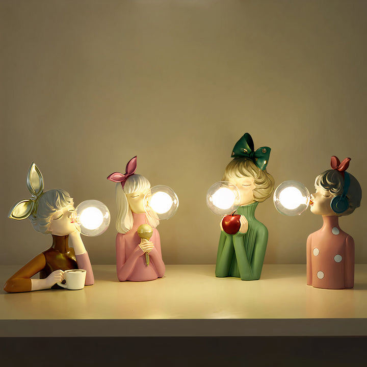 Artisan Sisters Table Lamp | Handcrafted Nightstand Lamp | Kalsten