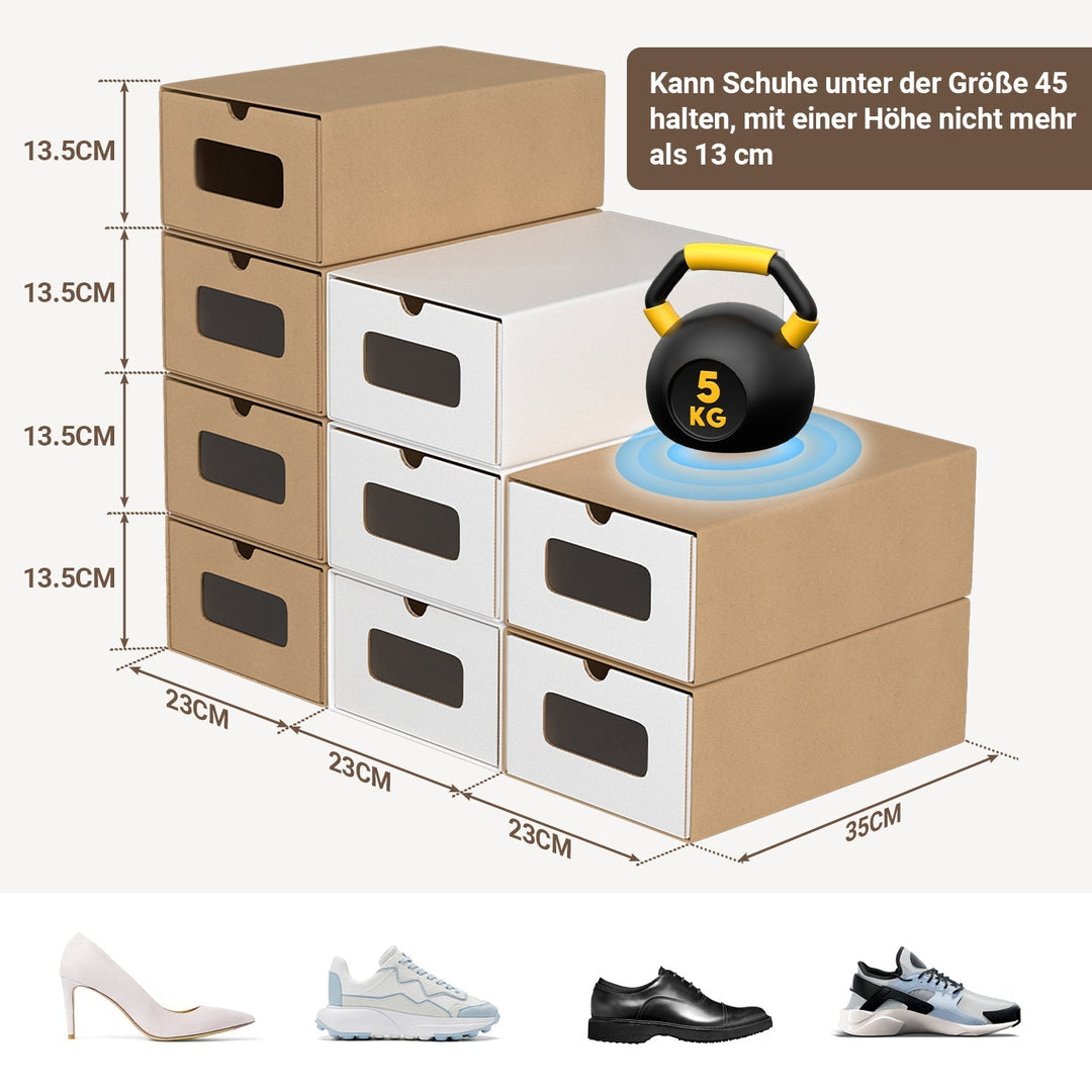 Storage boxes cardboard with window & drawer 10-piece set | Kalsten