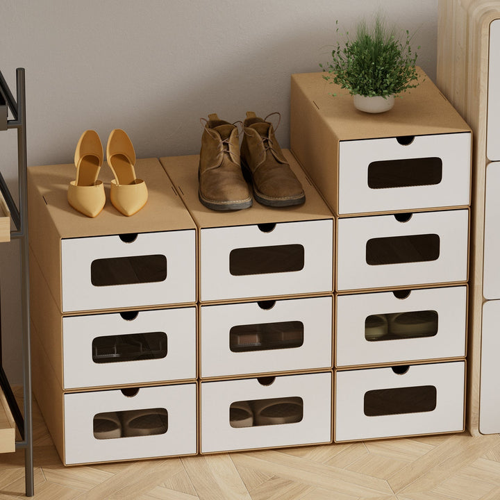 Storage boxes cardboard with window & drawer 10-piece set | Kalsten