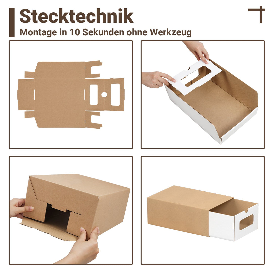 Storage boxes cardboard with window & drawer 10-piece set | Kalsten