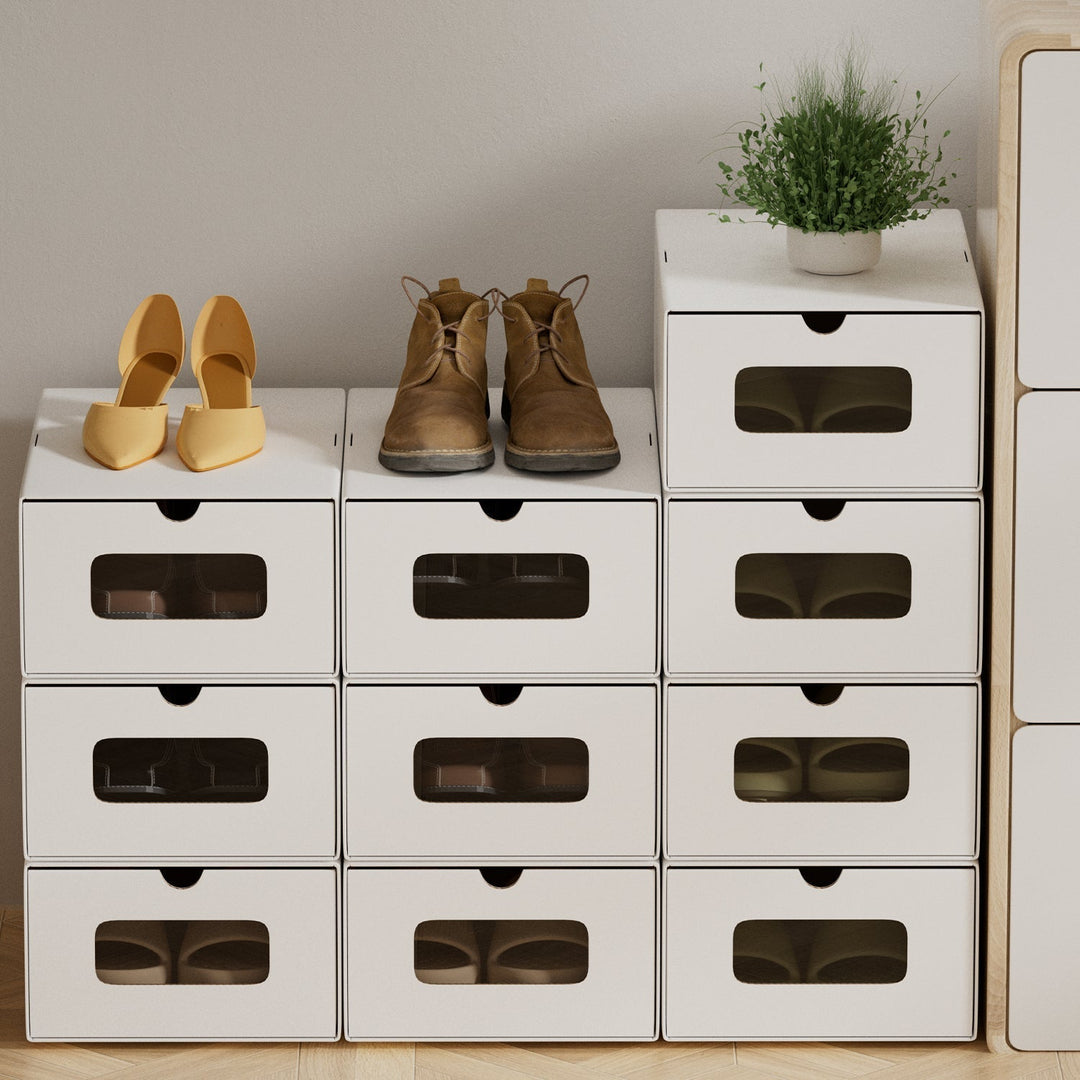 Storage boxes cardboard with window & drawer 10-piece set | Kalsten