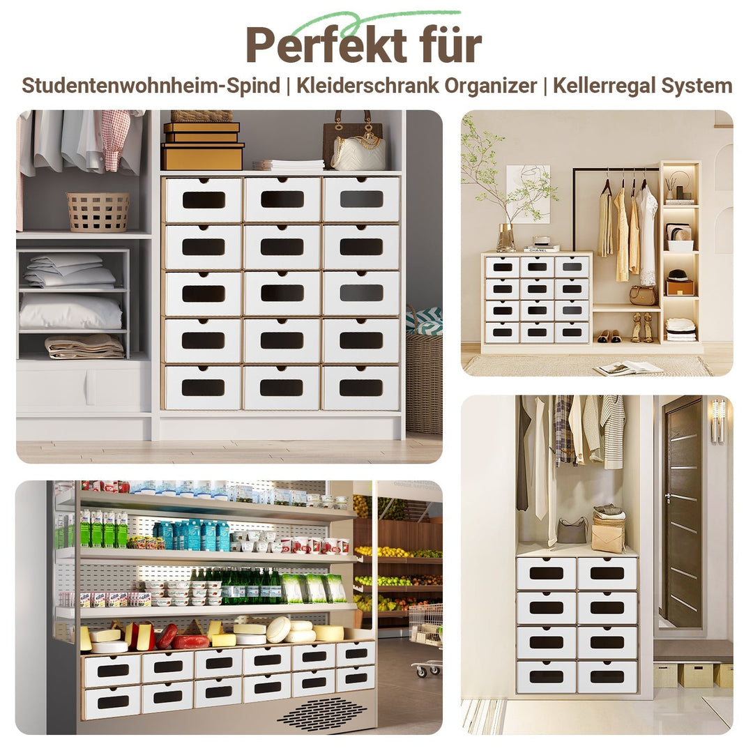 Storage boxes cardboard with window & drawer 10-piece set | Kalsten