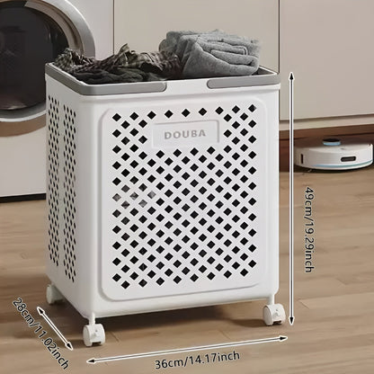 FoldaBowlifte Laundry Basket with Wheels – Space-Saving & Practical | Perfect for Bathroom & Bedroom | Bowlift