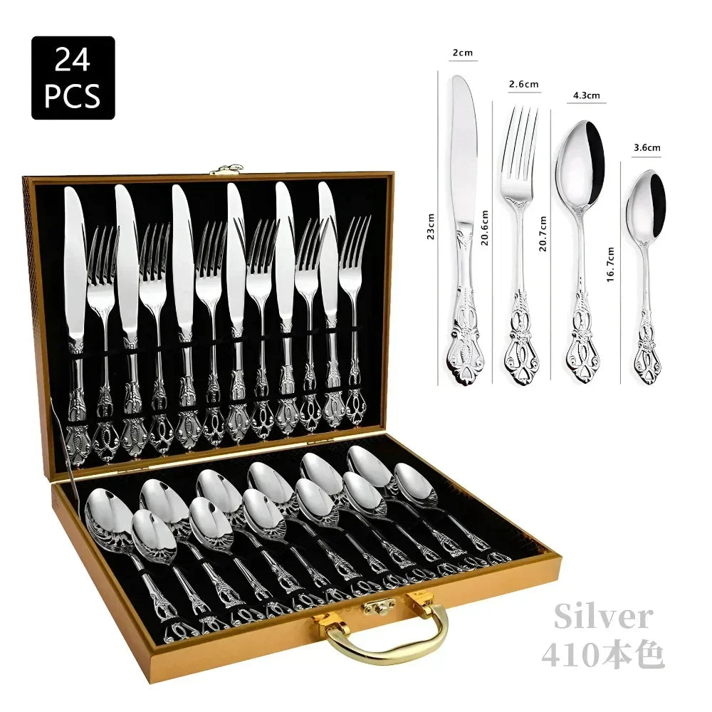 24-Piece Stainless Steel Cutlery Set