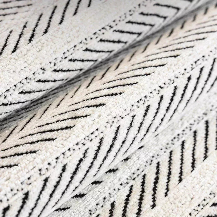 Kalsten | Aurivelle Herringbone Sofa Cover with Scalloped Edge Trim