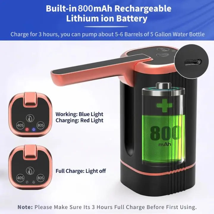 Kalsten | Automatic Water Bottle Pump – Hygienic, Lightweight & Battery-Powered