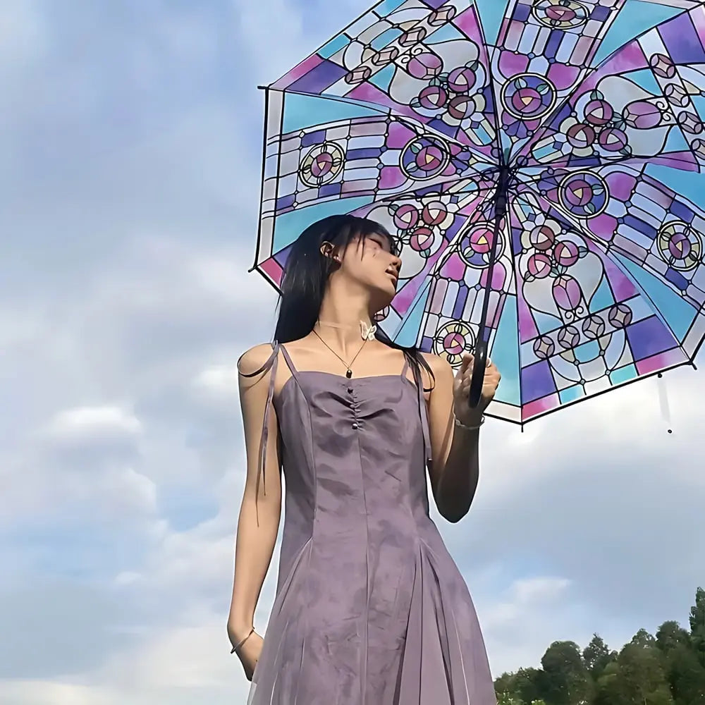 BowLift | Automatic Umbrella – Vintage Design with Stained Glass and Wind PRedection