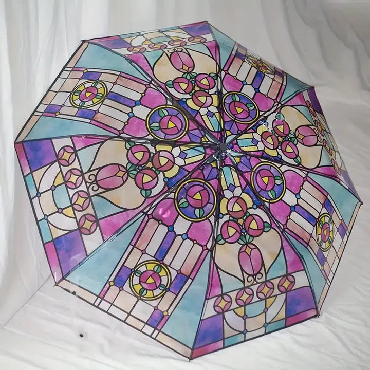 Kalsten | Automatic Umbrella – Vintage Design with Stained Glass and Wind PRedection