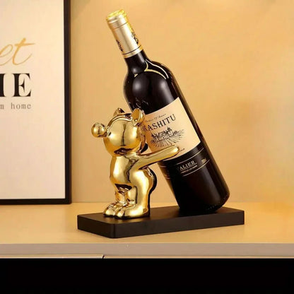 Skanto | Decorative Ceramic Bear Wine Holder for Stylish Bottle Storage