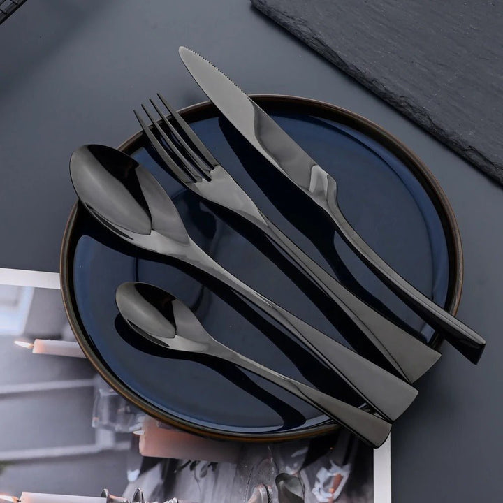 Kalsten | Elegant Black Stainless Steel Cutlery Set